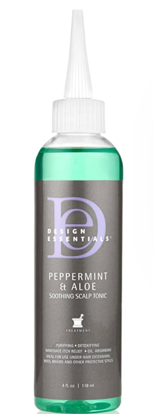 DESIGN ESSENTIALS PEPPERMINT & ALOE SOOTHING SCALP TONIC: 4OZ